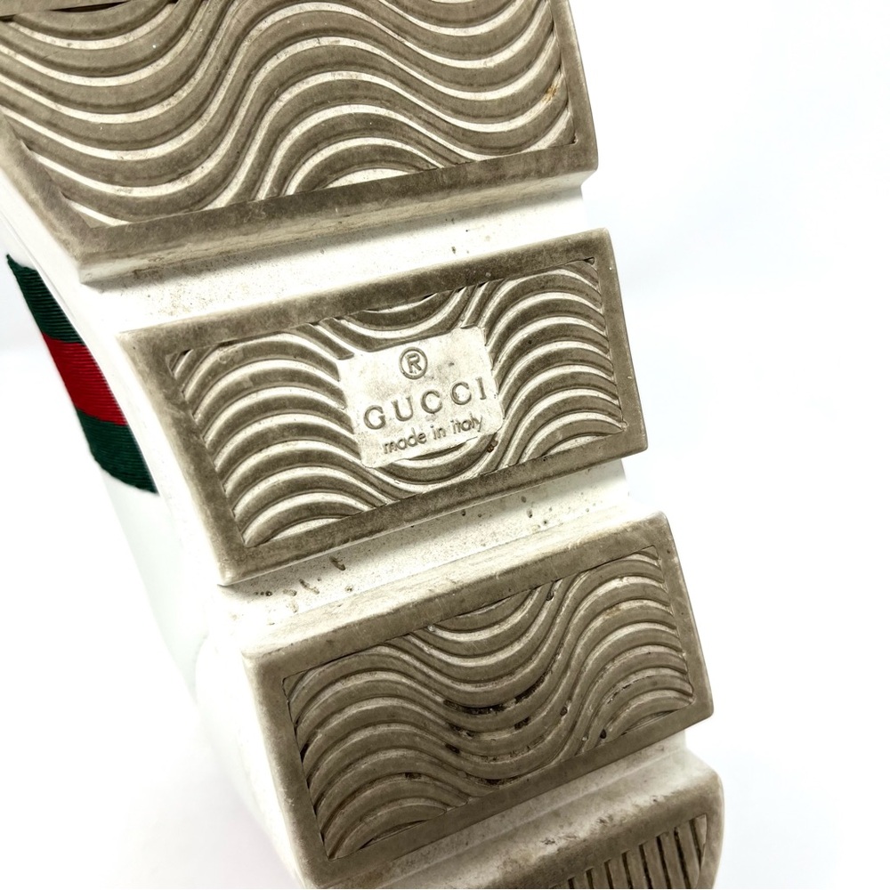 Gucci Ace Bee Platform White Leather Sneakers Shoes Logo Low Top Chunky 36.5 6.5 - Picture 10 of 12